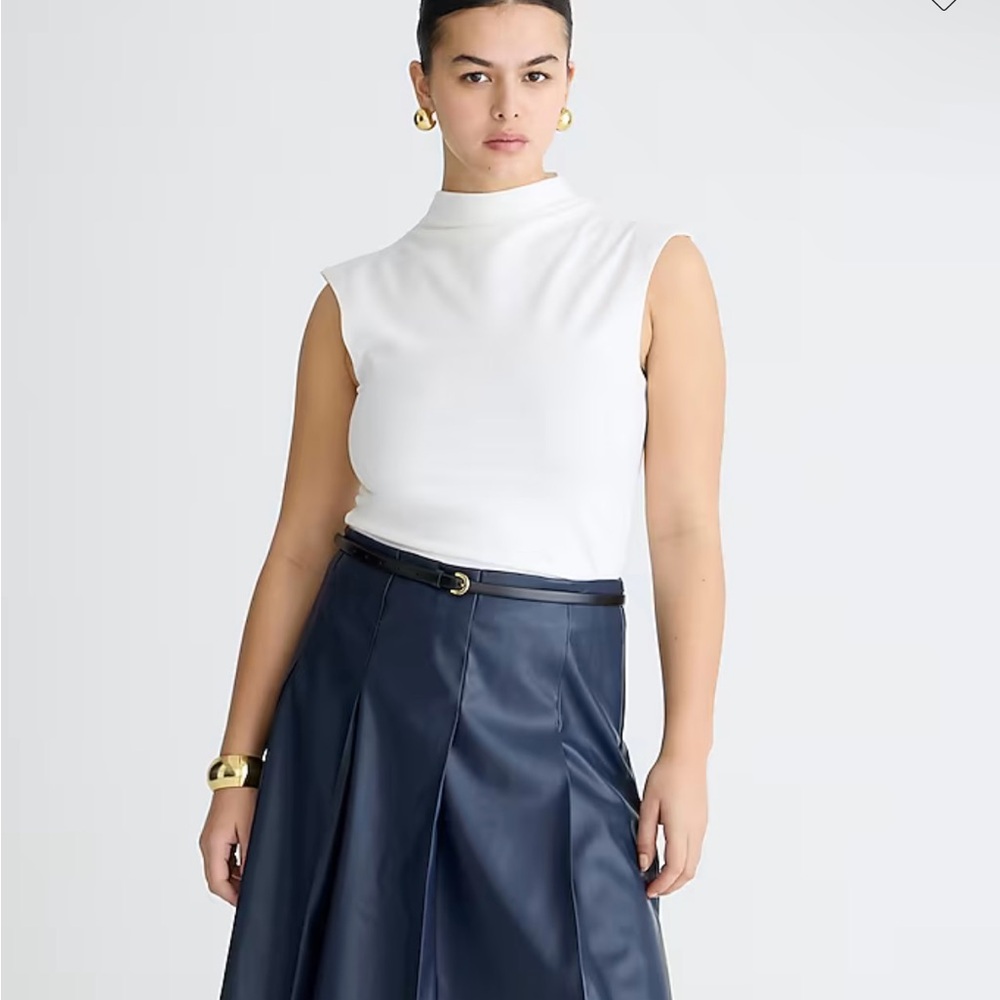 J. Crew White High-Neck Tank Top